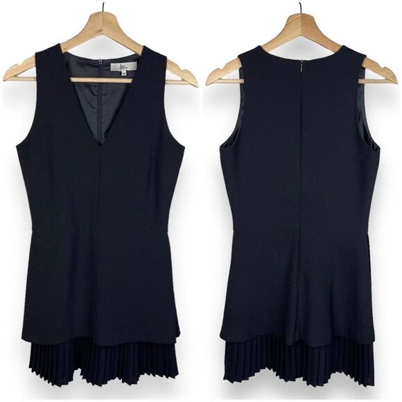 Front Row Shop Structured Crepe A-Line Dress w. Pleated Layered Hem - Picture 6 of 12